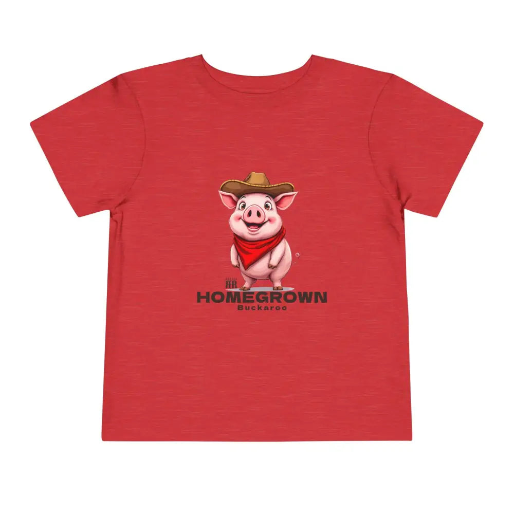 ’Homegrown Buckaroo’ Pig-Cowboy’ - Double R Western’s ™ - Toddler Short Sleeve Tee - Kids clothes