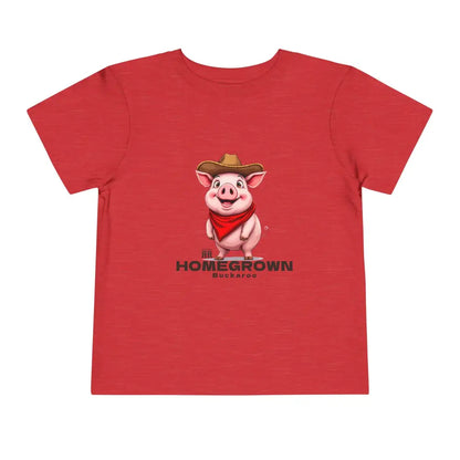 ’Homegrown Buckaroo’ Pig-Cowboy’ - Double R Western’s ™ - Toddler Short Sleeve Tee - Kids clothes