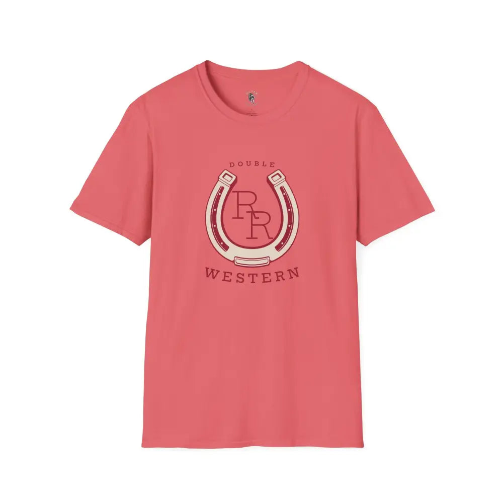 ’Horseshoe T-shirt - Double R Western’s™ - Softstyle T-Shirt - S / Coral Silk - T-Shirt