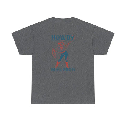 ’Howdy Buckaroo’ Double R Western’s Heavy Cotton Tee Back Graphic Design Graphite Heather / S T Shirt