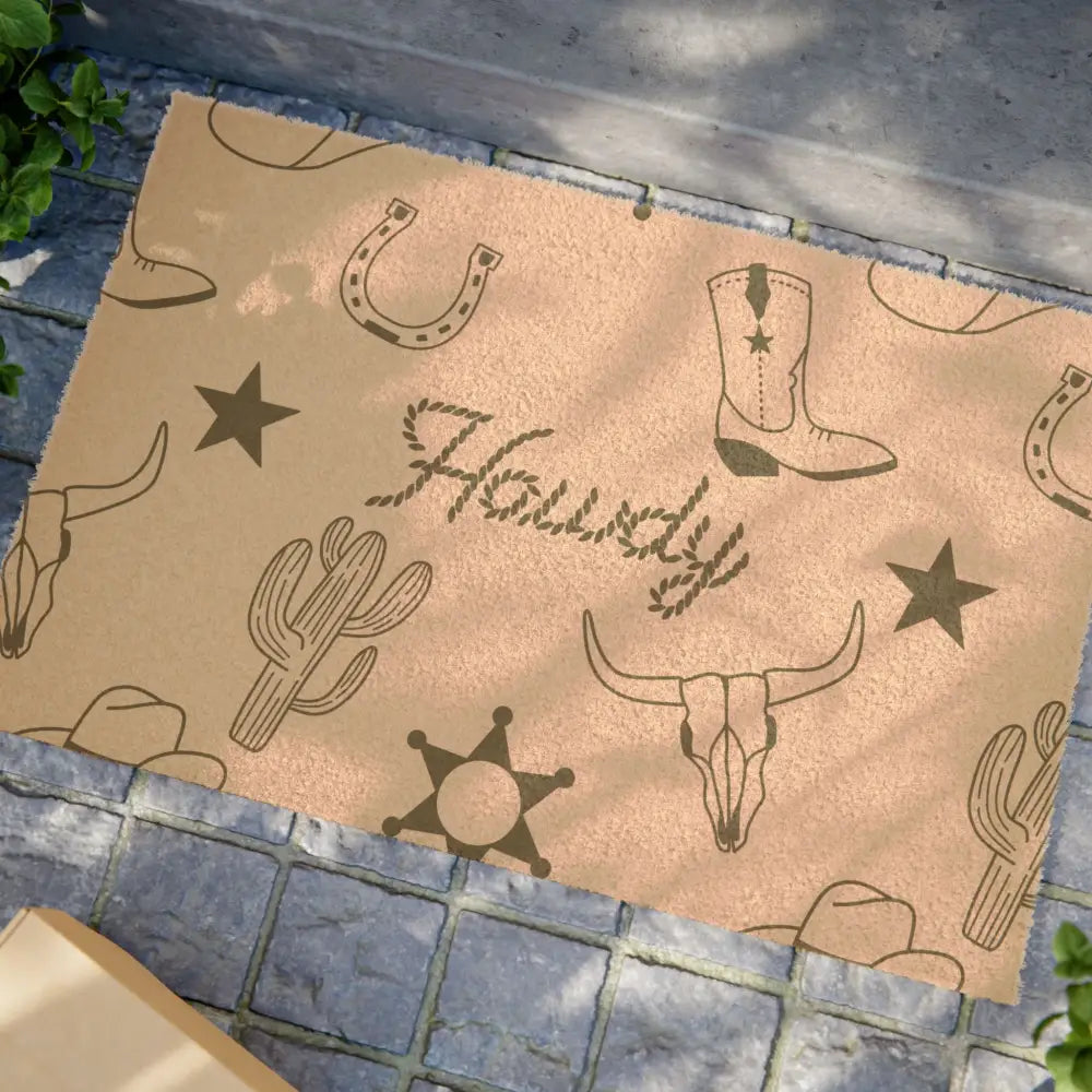 Howdy - Western Doormat - 24’’ x 16’’ - Home Decor