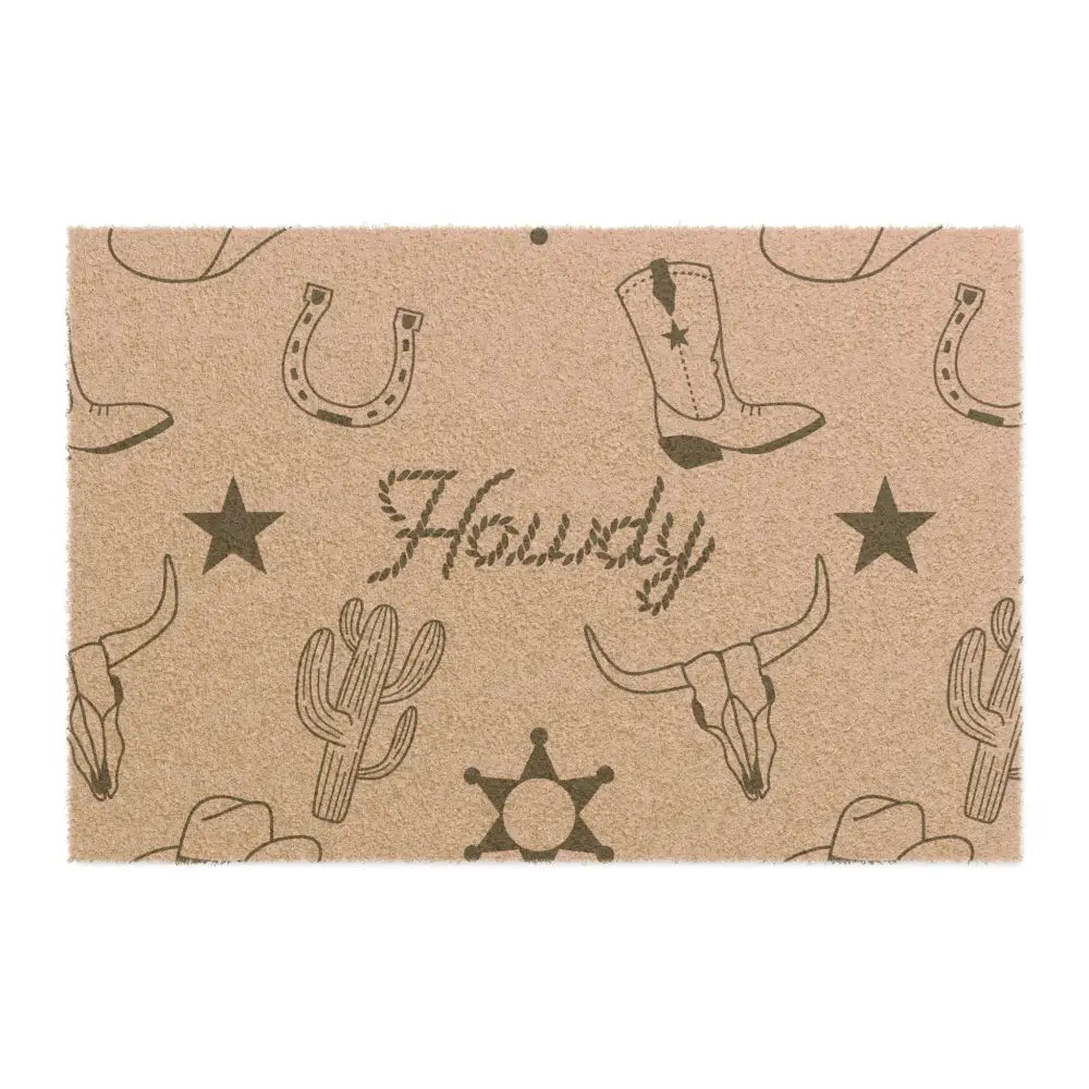 Howdy - Western Doormat - 24’’ x 16’’ - Home Decor