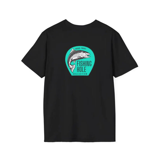 ’Idaho Trout Tee’ - Double R Western’s Fishing Hole Collection Soft style T-Shirt - BACK Graphic design - XS / Black