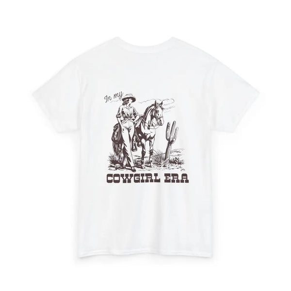 ’In My Cowgirl Era’ Double R Western’s ™ Heavy Cotton Tee Back Graphic Design White / L T Shirt