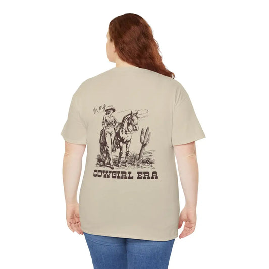 ’In My Cowgirl Era’- Double R Western’s ™ - Heavy Cotton Tee - Back Graphic Design - Sand / S - T-Shirt