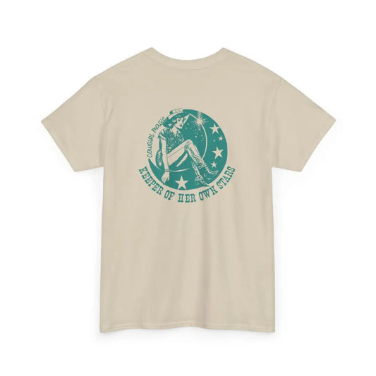 ’Keeper’ Double R Western’s™ Heavy Cotton Tee Back Graphic Design Sand / S T Shirt