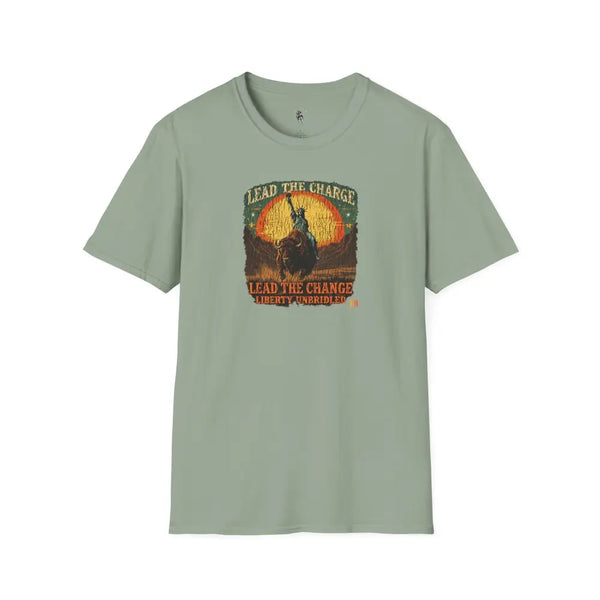 Lady Liberty Western Bison Tee – Vintage Grit | Double R Western™ S / Sage T Shirt