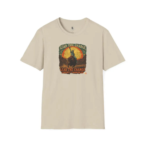Lady Liberty Western Bison Tee – Vintage Grit | Double R Western™ S / Sand T Shirt