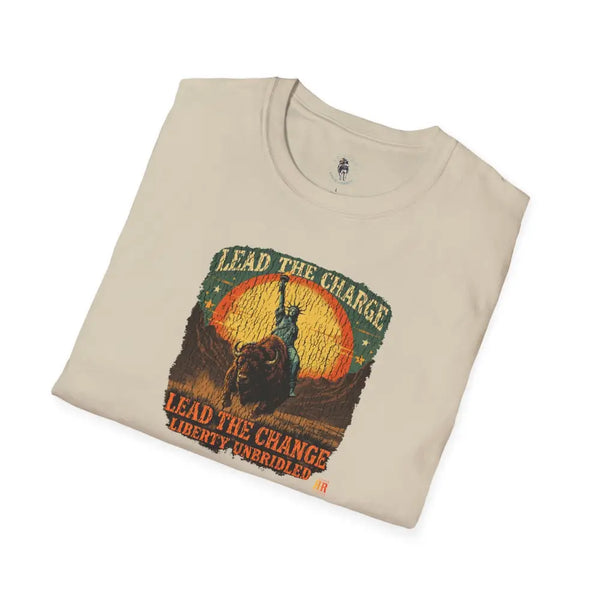 Lady Liberty Western Bison Tee – Vintage Grit | Double R Western™ T Shirt