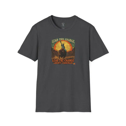 Lady Liberty Western Bison Tee – Vintage Grit | Double R Western™ XS / Dark Heather T Shirt