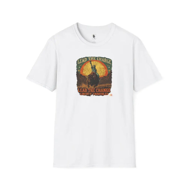 Lady Liberty Western Bison Tee – Vintage Grit | Double R Western™ XS / White T Shirt