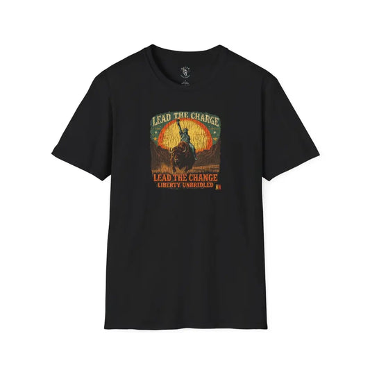Lady Liberty Western Bison Tee – Vintage Grit | Double R Western™ XS / Black T Shirt