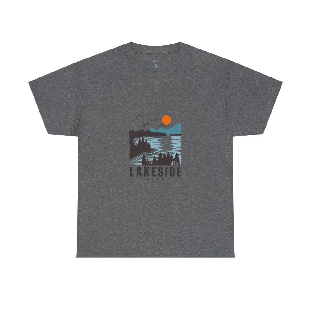 ’Lakeside Life’ - Double R Western’s™ - Basic T-shirt - Graphite Heather / S - T-Shirt