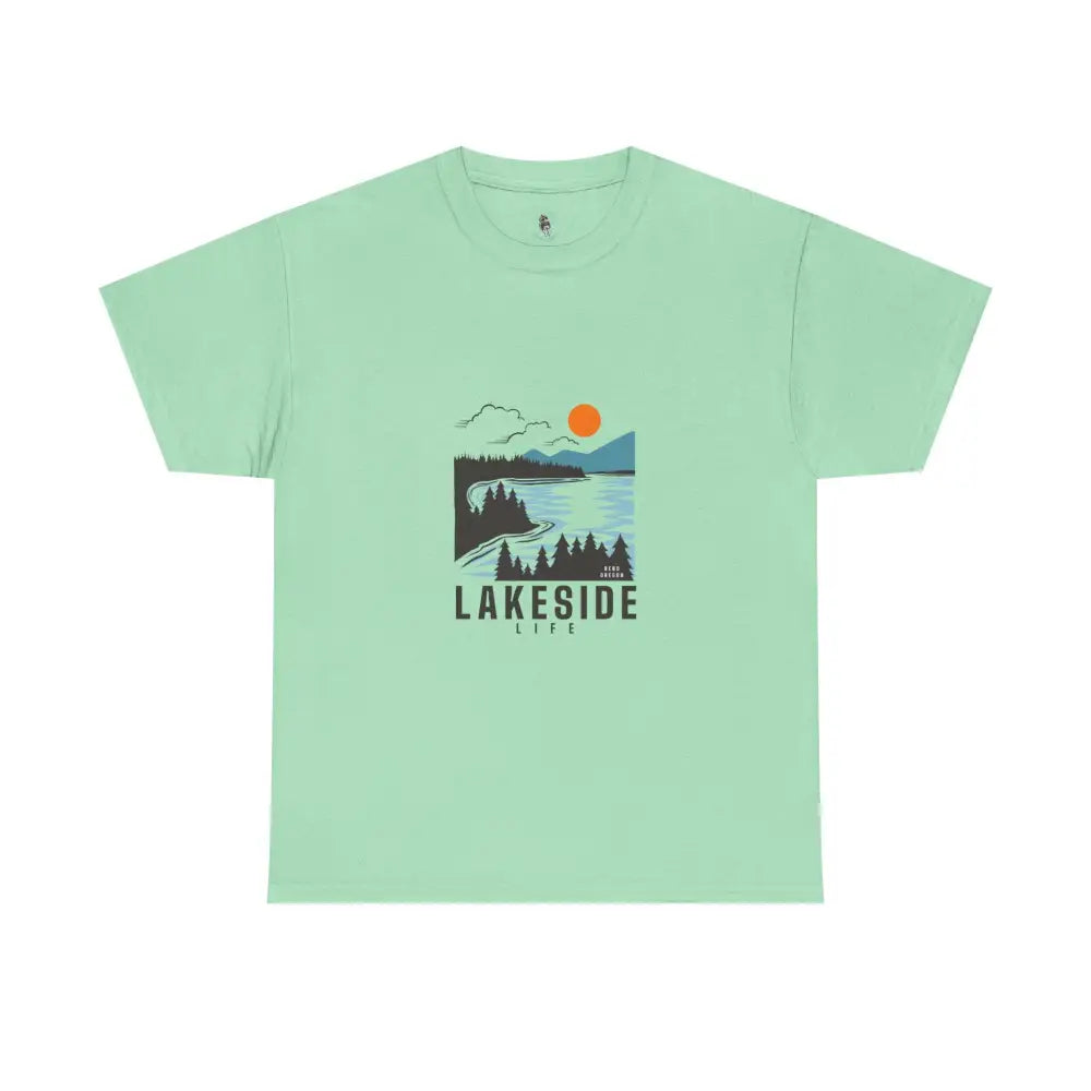 ’Lakeside Life’ - Double R Western’s™ - Basic T-shirt - Mint Green / S - T-Shirt
