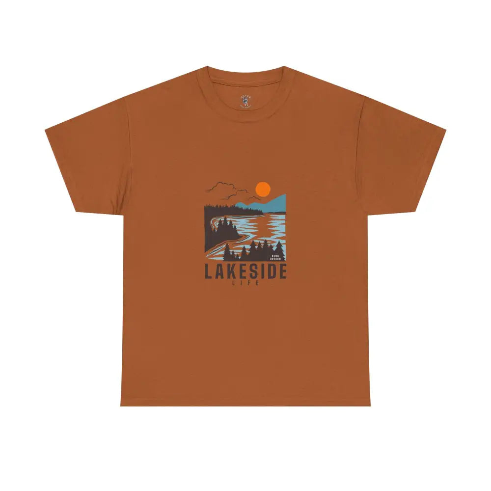 ’Lakeside Life’ - Double R Western’s™ - Basic T-shirt - Texas Orange / S - T-Shirt