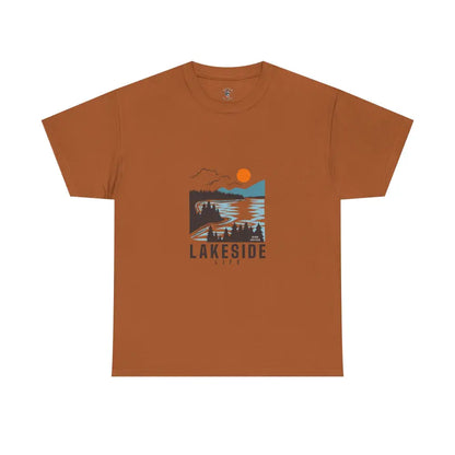 ’Lakeside Life’ - Double R Western’s™ - Basic T-shirt - Texas Orange / S - T-Shirt