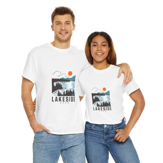 ’Lakeside Life’ - Double R Western’s™ - Basic T-shirt - White / S - T-Shirt