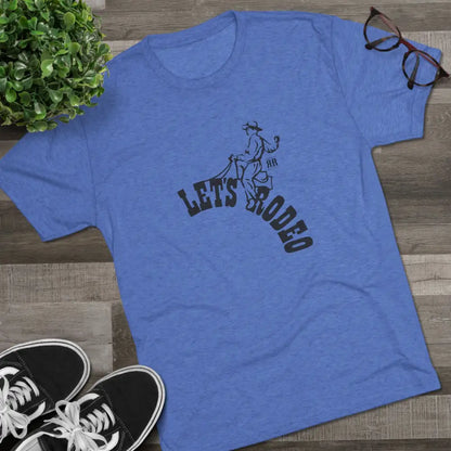 ’Let’s Rodeo’ Double R western’s™ Tri Blend Crew Tee S / Tri Blend Vintage Royal T Shirt