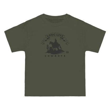 ’Long Live Cowboys’ Double R Western’s ™ Beefy-T® Short-Sleeve T-Shirt - Fatigue Green / S - T-Shirt