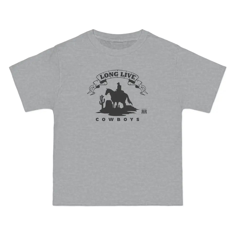 ’Long Live Cowboys’ Double R Western’s ™ Beefy-T® Short-Sleeve T-Shirt - Light Steel / S - T-Shirt
