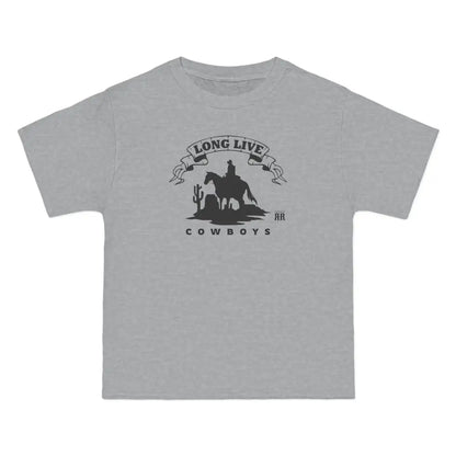 ’Long Live Cowboys’ Double R Western’s ™ Beefy-T® Short-Sleeve T-Shirt - Light Steel / S - T-Shirt