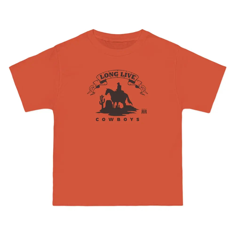 ’Long Live Cowboys’ Double R Western’s ™ Beefy-T® Short-Sleeve T-Shirt - Orange / S - T-Shirt