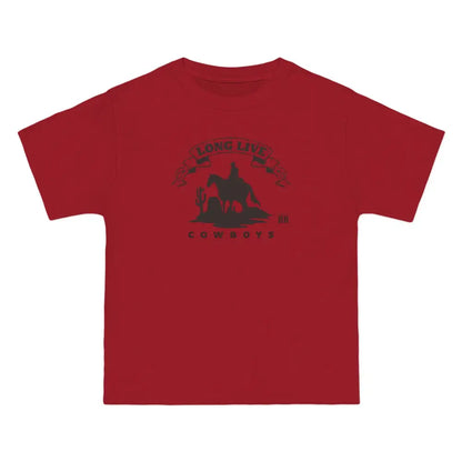 ’Long Live Cowboys’ Double R Western’s ™ Beefy-T® Short-Sleeve T-Shirt - Deep Red / S - T-Shirt
