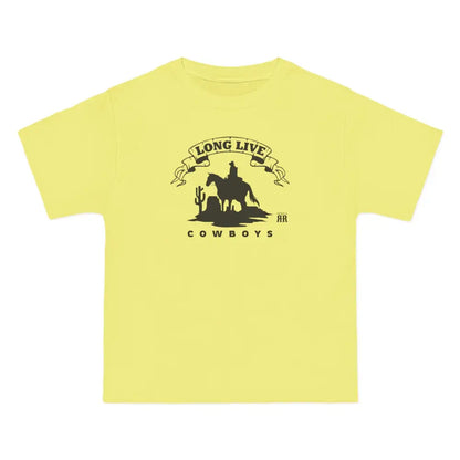 ’Long Live Cowboys’ Double R Western’s ™ Beefy-T® Short-Sleeve T-Shirt - Lemon Meringue / S - T-Shirt