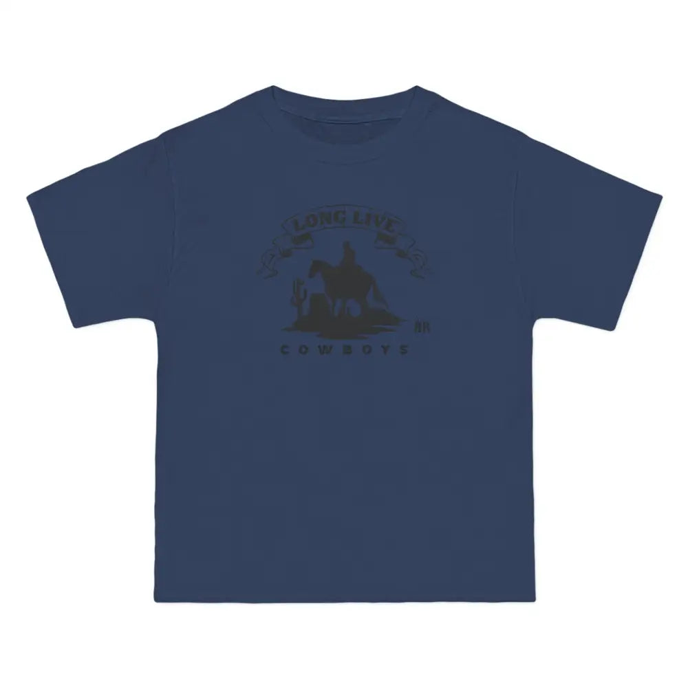 ’Long Live Cowboys’ Double R Western’s ™ Beefy-T® Short-Sleeve T-Shirt - Denim Blue / S - T-Shirt