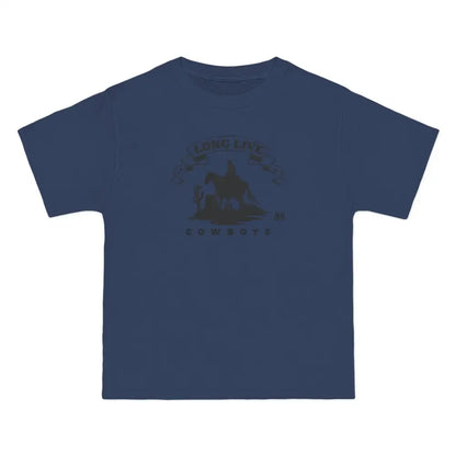 ’Long Live Cowboys’ Double R Western’s ™ Beefy-T® Short-Sleeve T-Shirt - Denim Blue / S - T-Shirt