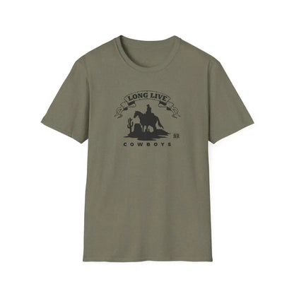 ’Long Live Cowboys’ Double R Western’s ™ Beefy T® Short Sleeve T Shirt Heather Military Green / S T Shirt