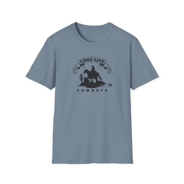 ’Long Live Cowboys’ Double R Western’s ™ Beefy T® Short Sleeve T Shirt Stone Blue / S T Shirt