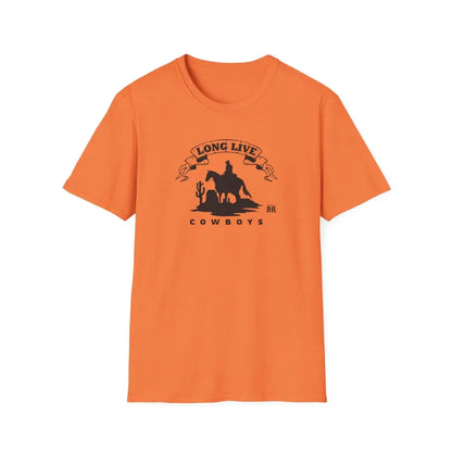 ’Long Live Cowboys’ Double R Western’s ™ Beefy T® Short Sleeve T Shirt Heather Orange / S T Shirt