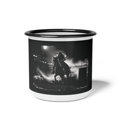 Midnight Edition Barrel Racer Enamel Camp Mug 12oz / Black Rim Mug