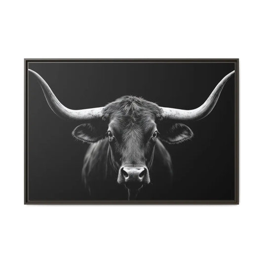 Midnight Edition Bucking Bull Canvas - Double R Western - 48″ x 32″ (Horizontal) / Espresso / 1.25’’ - Canvas