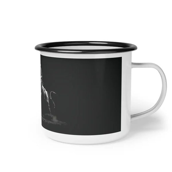 Midnight Edition Bucking Bull Enamel Camp Mug 12oz / Black Rim Mug