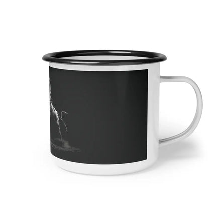Midnight Edition Bucking Bull - Enamel Camp Mug - 12oz / Black Rim - Mug