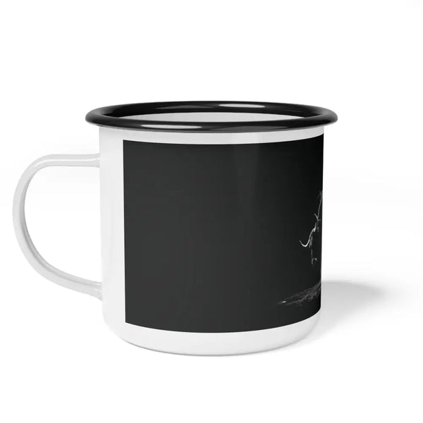 Midnight Edition Bucking Bull Enamel Camp Mug 12oz / Black Rim Mug