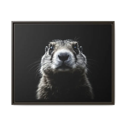 Midnight Edition: Prairie Dog Framed Canvas Art Wrap – Double R Western™ 30’’ x 24’’ (Horizontal) / Espresso / 1.25’’