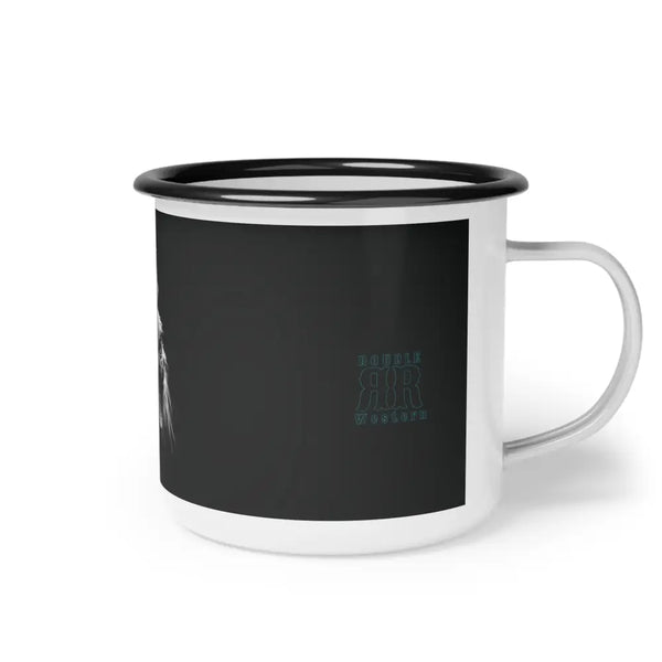 Midnight Edition Rooster Enamel Camp Mug 12oz / Black Rim Mug
