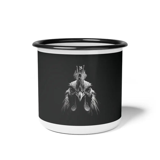 Midnight Edition Rooster Enamel Camp Mug - 12oz / Black Rim - Mug