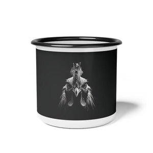 Midnight Edition Rooster Enamel Camp Mug 12oz / Black Rim Mug