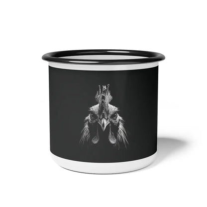 Midnight Edition Rooster Enamel Camp Mug 12oz / Black Rim Mug