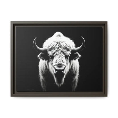 Midnight Edition: White Bison™ – Limited Edition Gallery Art Wrap Only 50 Available 16″ x 12″ (Horizontal) / Espresso