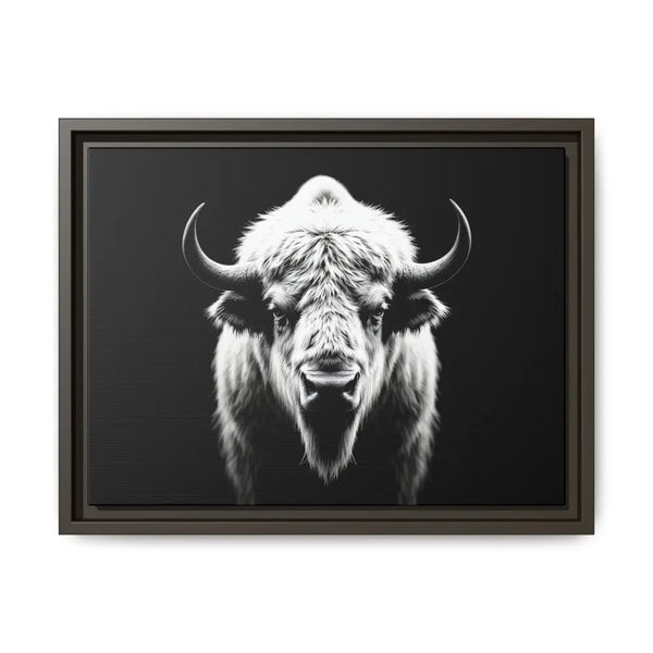 Midnight Edition: White Bison™ – Limited Edition Gallery Art Wrap Only 50 Available 16″ x 12″ (Horizontal) / Espresso