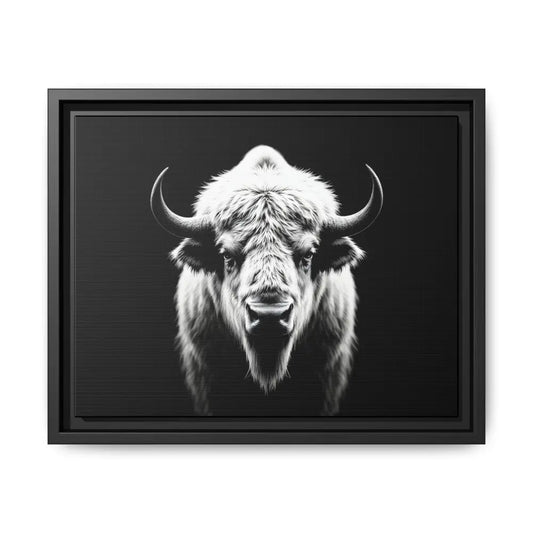 Midnight Edition: White Bison™ – Limited Edition Gallery Art Wrap Only 50 Available 14″ x 11″ (Horizontal) / Black