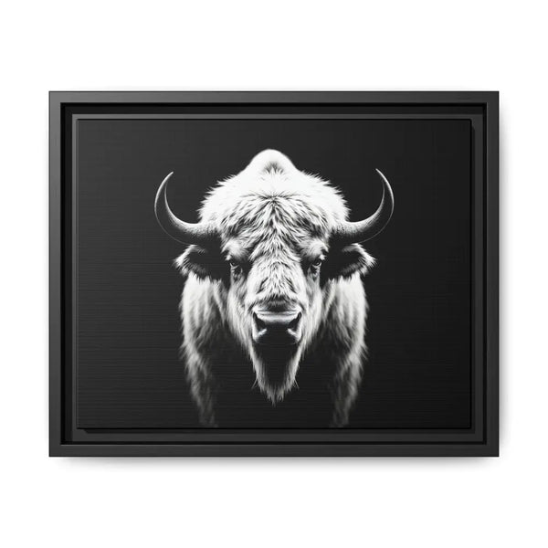 Midnight Edition: White Bison™ – Limited Edition Gallery Art Wrap Only 50 Available 14″ x 11″ (Horizontal) / Black