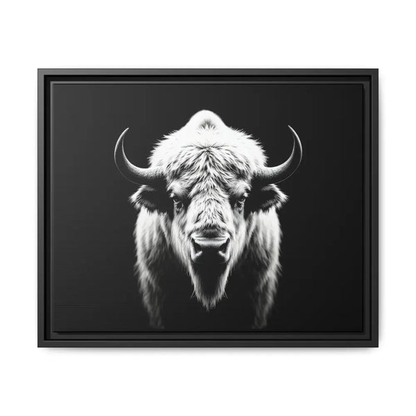 Midnight Edition: White Bison™ – Limited Edition Gallery Art Wrap Only 50 Available 20″ x 16″ (Horizontal) / Black