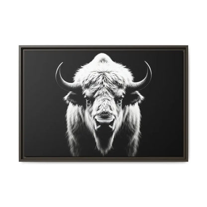 Midnight Edition: White Bison™ – Limited Edition Gallery Art Wrap Only 50 Available 30″ x 20″ (Horizontal) / Espresso