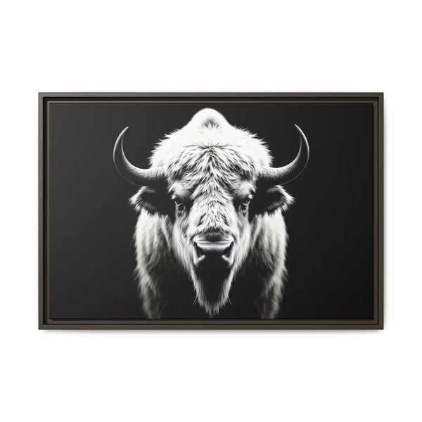 Midnight Edition: White Bison™ – Limited Edition Gallery Art Wrap Only 50 Available 30″ x 20″ (Horizontal) / Espresso